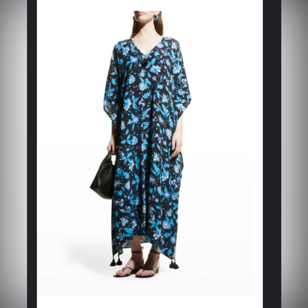 Figue Eliza Floral-Print Tassel Kaftan